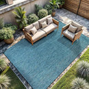 CAMILSON Outdoor Rug 6x9 Modern Area Rugs for Indoor and Outdoor Patios and Porches - Waterproof, Washable, Non-Shedding, Easy-to-Clean Outside Carpet (6 x 9, Solid - Aqua) by CozyNest Decor