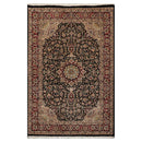 4'7" x 7'1" Hand Knotted 100% Wool 16/18 Pak Persian 300 KPSI Area Rug Black