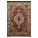 4'6" x 6'8" Hand Knotted 100% Wool Tabriz Oriental Area Rug Rusty Red