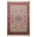 4' x 6'2" Hand Knotted 100% Wool 16/18 Pak Persian 300 KPSI Area Rug Cream
