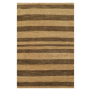 4'1" x 6'1" Hand Knotted 100% Wool Peshawar Striped Modern Area Rug Gold Brown