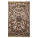 4'7" x 5'7"' Hand Knotted 100% Wool 300 KPSI Pak Persian Area Rug Ivory, Taupe