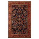 5'9" x 9'2" Hand Knotted 100% Wool Traditional Sarouk Oriental Area Rug Navy