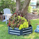 Sunnydaze 11.75" H Raised Metal Garden Bed - Galvanized Raised Garden Bed Outdoor for Vegetables and Flowers - Dark Gray - Hexagon by GreenHaven Gardens