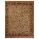 7'8" x 9'10" Hand Knotted Wool 250 KPSI Agra Muted Earth Tones Area Rug Beige