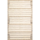 5' x 8' Handmade Wool Embossed look Loop & Cut pile Oriental Area Rug Ivory