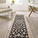 2'3" x 6'8" Runner Hand Knotted Wool Nain 200 KPSI Oriental Area Rug Black