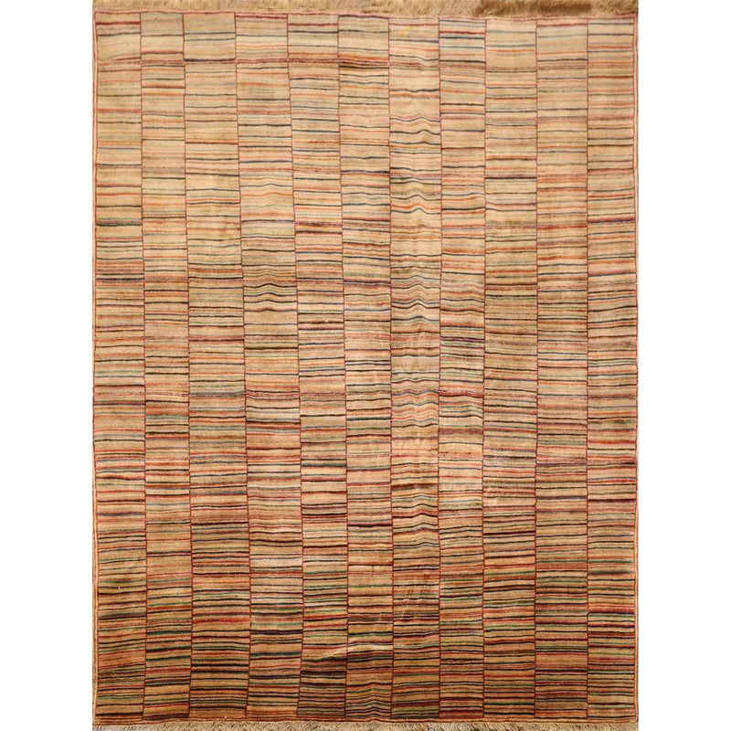 6' x 8' Hand Knotted 100% Wool Peshawar Modern Oriental Area Rug Tan