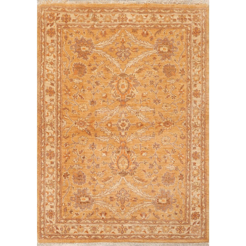 3'6" x 5' Hand Knotted 100% Wool Chobi Peshawar Traditional Area Rug Caramel