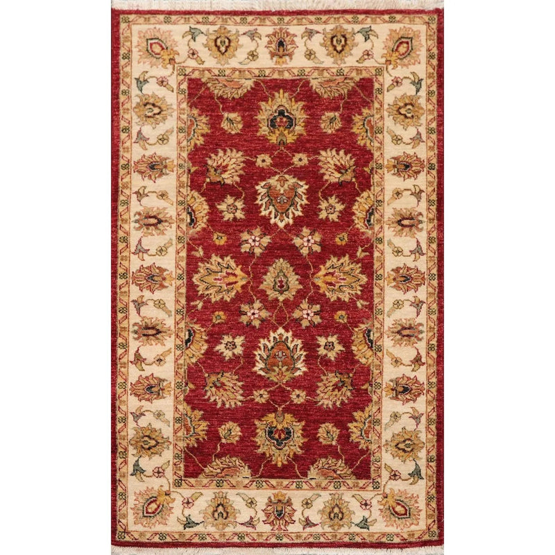 3' x 5' Hand Knotted 100% Wool Agra Traditional Oriental Area Rug Rusty Red