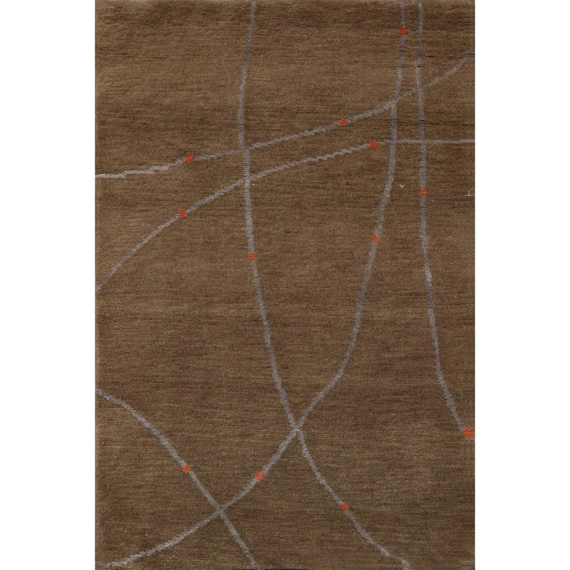 2' x 3' Hand Knotted 100% Wool Modern Tibetan Oriental Area Rug Moss, Gray