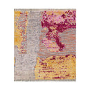 2' x 2' Hand Knotted Wool & Silk Square Modern Tibetan Oriental Area Rug Gold