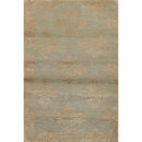2' x 3' Hand Knotted Wool & Silk Modern Tibetan Oriental Area Rug Aqua, Tan