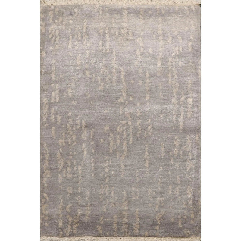 2' x 3' Hand Knotted 100% Wool Modern Tibetan Oriental Area Rug Gray, Ivory
