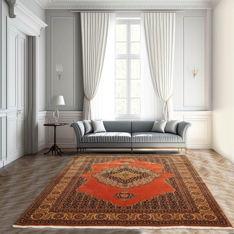 4’6" x 9’7" Vintage Hand Knotted Traditional Wool 200 KPSI Area Rug Antique Rose