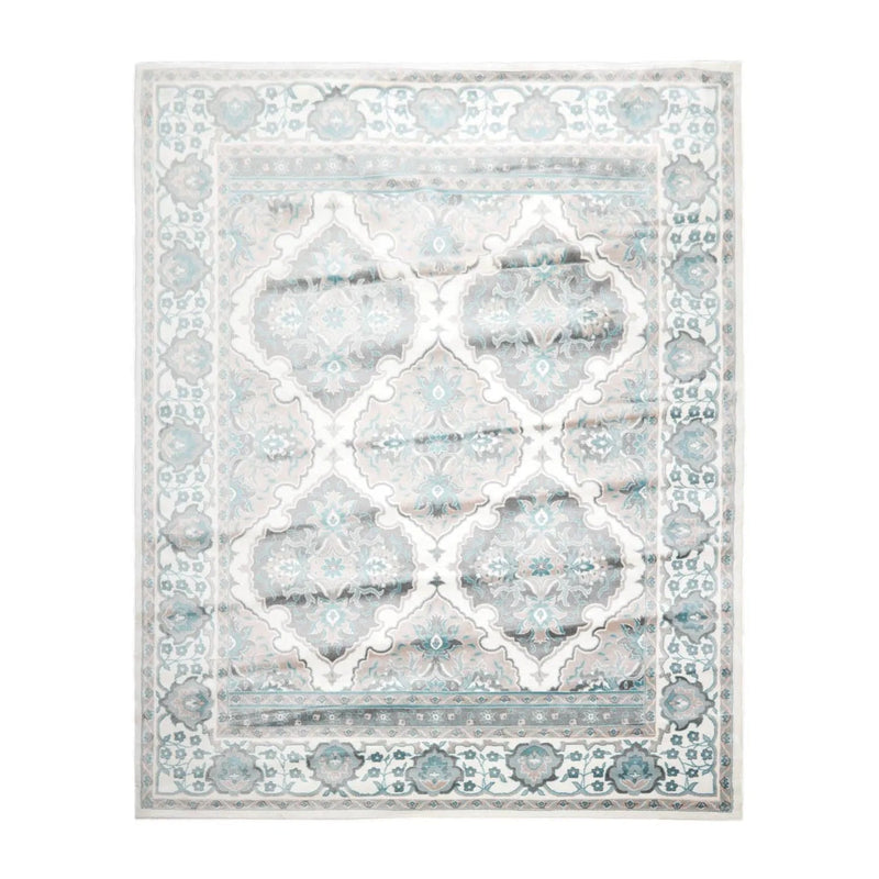 7'11” x 9'11” Modern 100% Polypropylene Oriental Area Rug Cream, Taupe, Red