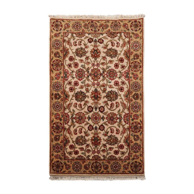 2’11” x 5’2" Hand Knotted 100% Wool Agra Traditional Oriental Area Rug Beige