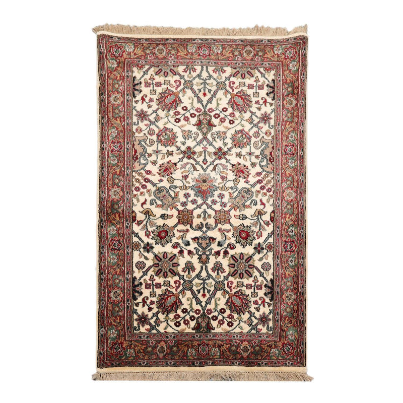 3’ x 4’11" Hand Knotted 100% Wool Agra Traditional Oriental Area Rug Ivory