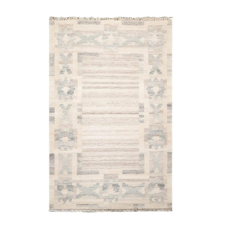 5' x 8' Hand Woven Wool Southwestern Flatweave Kilim Oriental Area Rug Beige
