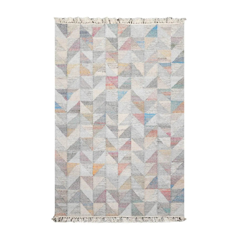 5' x 8' Indoor OutdoorHand Woven 100% Recycled PET Yarn Modern Kilim Area Rug