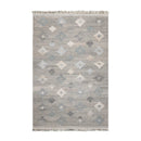 5' x 8'  Indoor OutdoorHand Woven 100% Recycled PET Yarn Modern Kilim Area Rug Gray