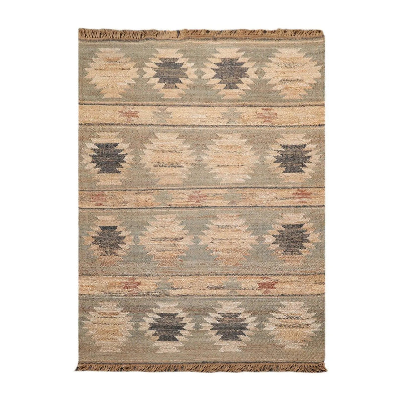 5’5”x7’8 Hand Woven Natural Fiber Jute Southwestern Flatweave Kilim Area Rug