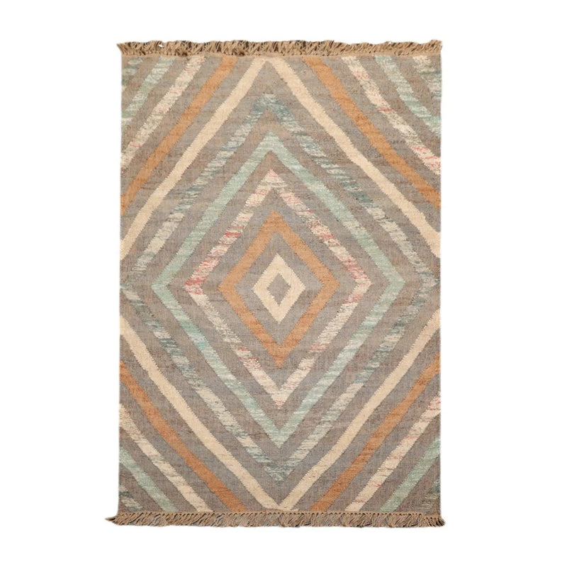 5’3” x 8’6” Hand Woven Natural Fiber Jute Modern Flatweave Kilim Area Rug