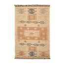 5’2” x 8’3”Hand Woven Natural Fiber Jute Southwestern Flatweave Kilim Area Rug