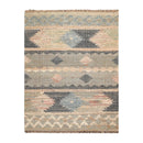 5'6''x7'3'' Hand Woven Natural Fiber Jute Southwestern Flatweave Kilim Area Rug
