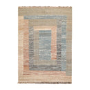 5’3” x 7’6” Hand Woven Natural Fiber Jute Modern Flatweave Kilim Area Rug Blue