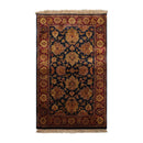 3’ x 5’3" Hand Knotted Wool Agra Traditional Oriental Area Rug Black, Burgundy