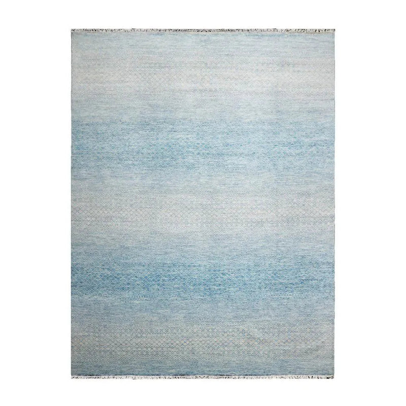 9’ x 12’ Hand Knotted 100% Wool Modern Oriental Area Rug Aqua