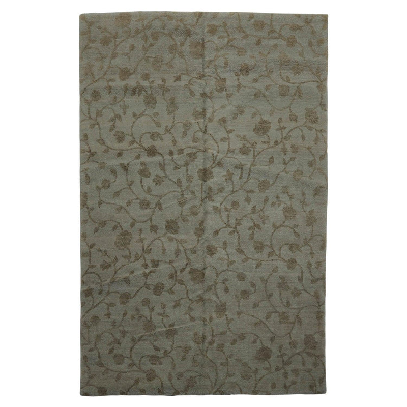 6’ x 9’2" Lapchi Hand Knotted 100% Wool Dropstitch Tibetan Area Rug Gray, Green