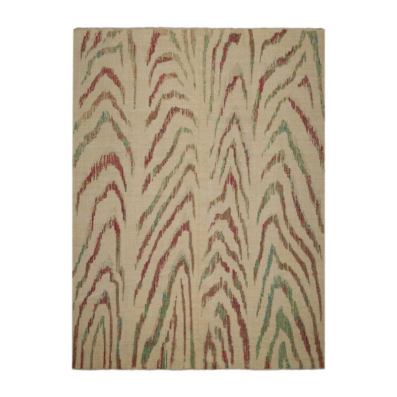 8’5”x11’6" Hand Knotted 100% Wool Peshawar Modern Oriental Area Rug Beige