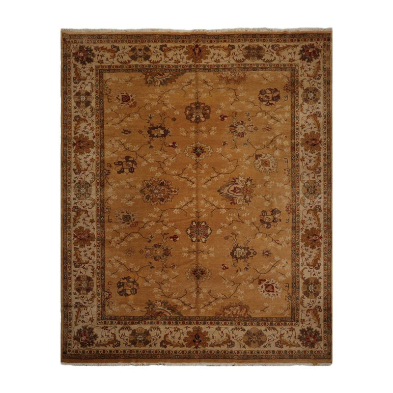 9’4” x 11’8" Authentic Hand Knotted Wool Turkish Oushak Area Rug Caramel