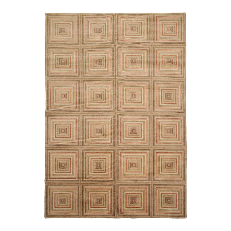 6’ x 8’9” Hand Knotted 100% Wool Modern Tibetan Oriental Area Rug Tan, Beige