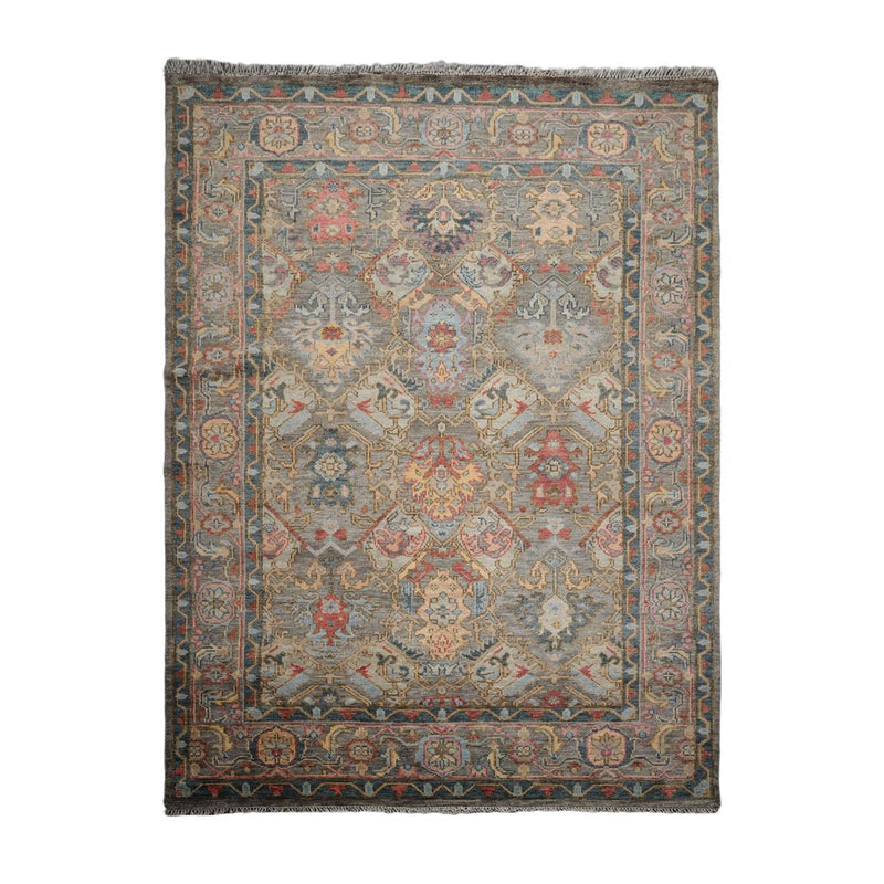 9’2"x12’3” Hand Knotted 100% Wool Herizz Traditional Oriental Area Rug Gray