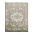 7’10" x 9’11” Muted Turkish Oushak Hand Knotted Wool Area Rug Cream