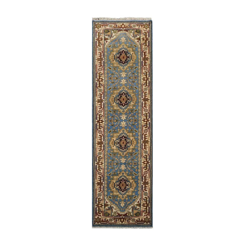 2’8” x 9’4” Hand Knotted 100% Wool Runner Traditional Oriental Area Rug Blue