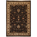 6' x 9' Hand Knotted Wool & Silk Pak Persian 16/18 300 KPSI Area Rug Black