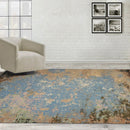 9x12 Blue, Beige Hand Knotted 100% Wool Sherpa Design Tibetan Oriental Area Rug