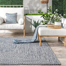 nuLOOM 2' x 8' Solid Hand Braided Indoor/Outdoor Area Rug, Pet-Friendly, High Traffic, Weather Resistant, for Patio, Balcony, Bedroom, Living, Dining Room, Wynn Navy by GreenHaven Gardens