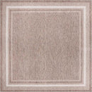 Unique Loom Outdoor Border Collection Area Rug - Soft Border (13' Square, Brown/ Ivory) by GreenHaven Gardens