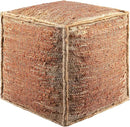 Mark&Day Pouf Ottoman, Lanzenkirchen Natural Fiber Burnt Orange Cube Pouf Foot Rest for Living Room, Bedroom and Boho Home Decor (16"x16"x16") by CozyNest Decor
