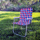 Lawn Chair USA Folding Aluminum Outdoor Patio Lawn Chair | Heavy-Duty Webbed Chairs for Camping, Sports, Beach, Yard & Tailgating | Lightweight Portable | Classic - American Flag by GreenHaven Gardens