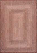 Adiva Rugs Outdoor Indoor Area Rug, Weather Resistant, Easy to Clean, Stain Resistant Floor Mat for Dining Room, Backyard, Deck, Patio (Copper Weiss, 6' x 9')