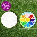 Creative Roots Mosaic Flower Garden Stepping Stone Kit, Includes 7-Inch Ceramic Stone & 6 Vibrant Paints, DIY Stepping Stone Kit for Kids Ages 6+ by TinyTreasures Baby Boutique