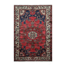 4'5" x 6'7" Hamdaan 200 KPSI Vintage Hand Knotted Wool Area Rug Rusty Red