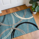 Rugshop Modern Wavy Circles Design Area Rug 2'7" x 4' Blue by TinyTreasures Baby Boutique