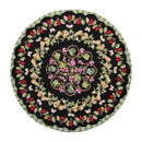 8' x 8' Round Hand Hooked 100% Wool Traditional Oriental Area Rug Black